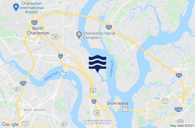 Mapa de mareas Shipyard Creek (0.8 mile above entrance), United States