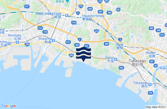 Mapa de mareas Shirahamachō-usazakiminami, Japan