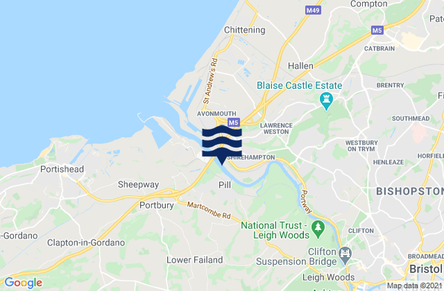 Mapa de mareas Shirehampton, United Kingdom