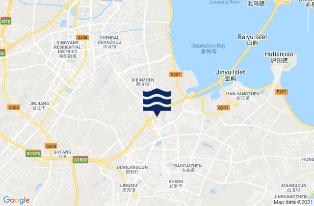 Mapa de mareas Shishi, China