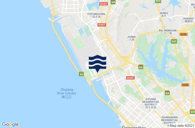Mapa de mareas Shiyan, China
