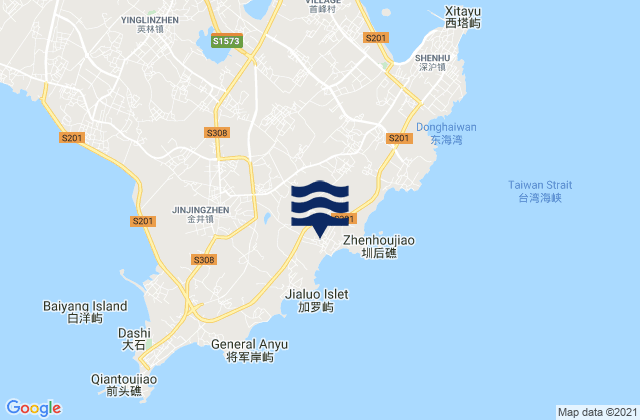 Mapa de mareas Shizhencun, China