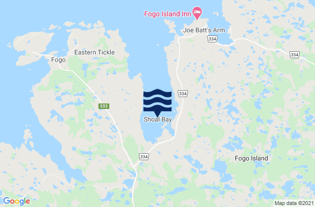 Mapa de mareas Shoal Bay, Canada