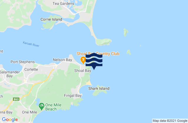 Mapa de mareas Shoal Bay, Australia
