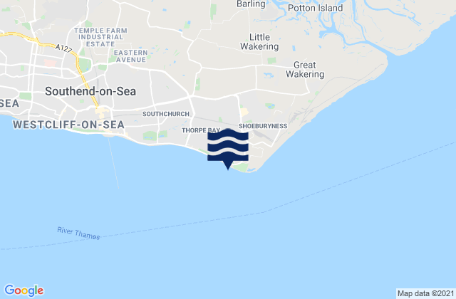 Mapa de mareas Shoebury Common Beach, United Kingdom