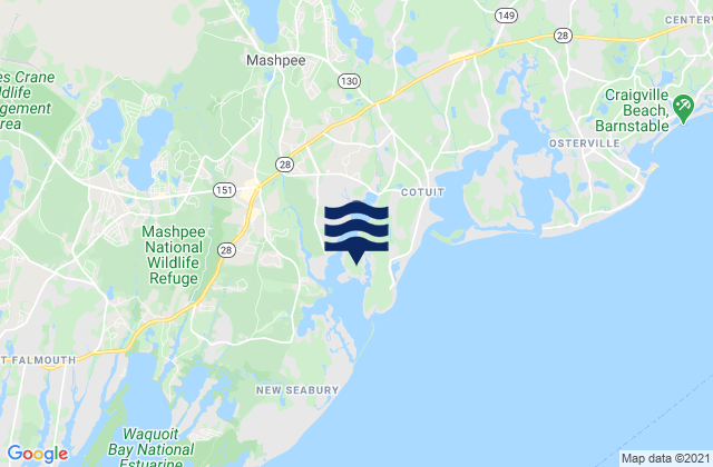 Mapa de mareas Shoestring Bay, United States