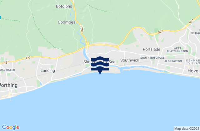 Mapa de mareas Shoreham Beach, United Kingdom