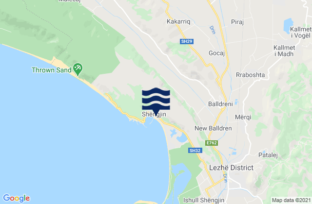 Mapa de mareas Shëngjin, Albania