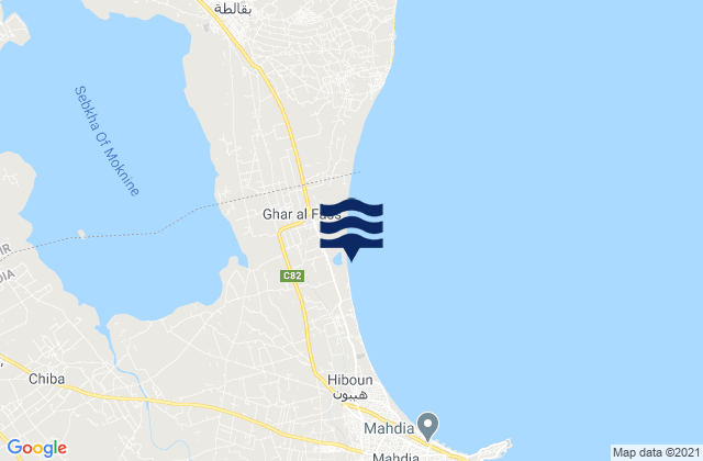 Mapa de mareas Sidi Ben Nour, Tunisia