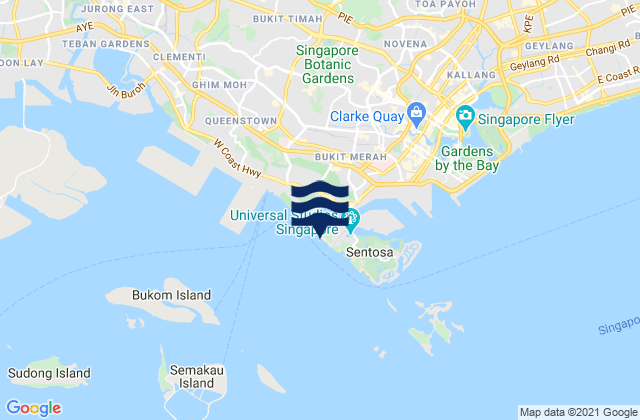 Mapa de mareas Siloso Beach, Singapore
