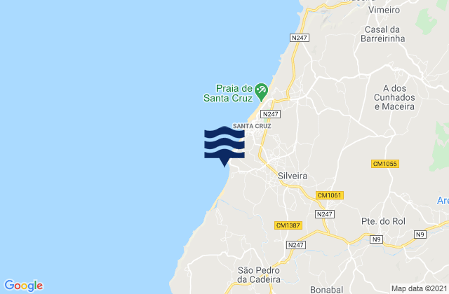 Mapa de mareas Silveira, Portugal