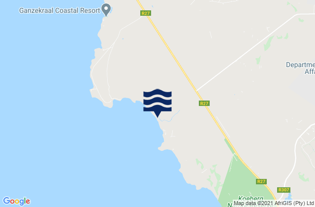 Mapa de mareas Silverstroomstrand, South Africa