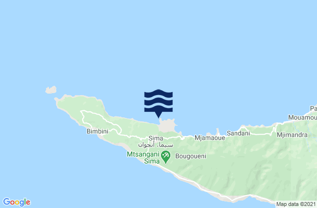 Mapa de mareas Sima, Comoros