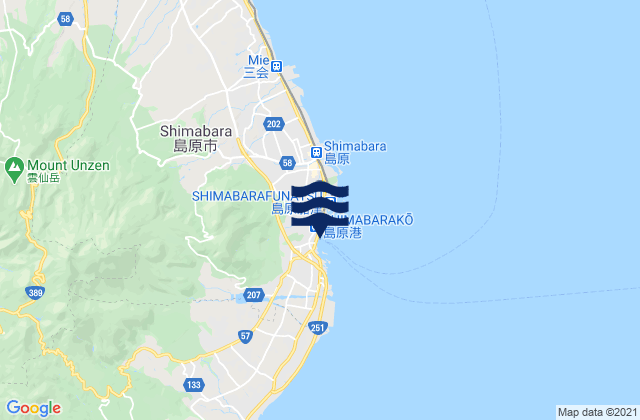 Mapa de mareas Simabara, Japan