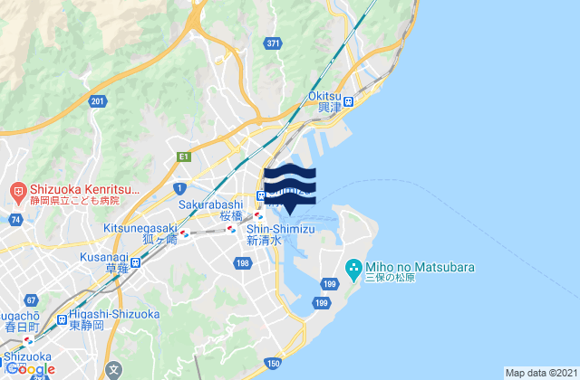 Mapa de mareas Simizu, Japan