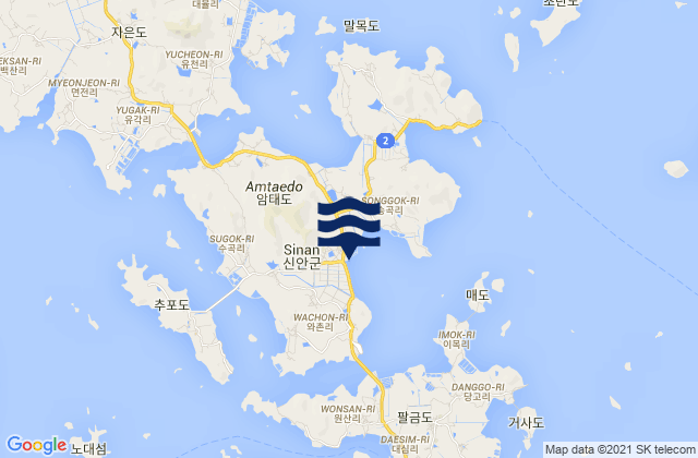 Mapa de mareas Sinan, South Korea