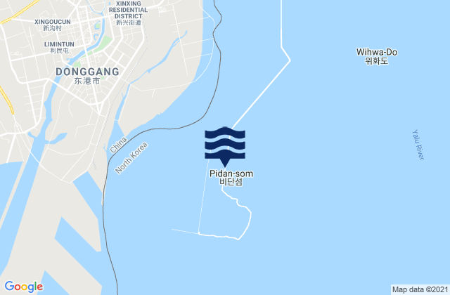 Mapa de mareas Sindo-gun, North Korea