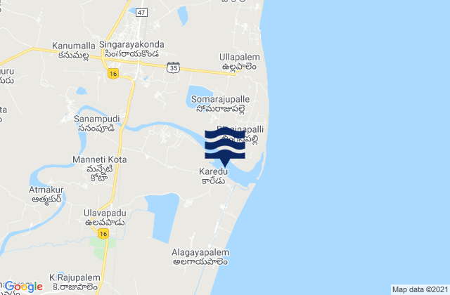 Mapa de mareas Singarāyakonda, India