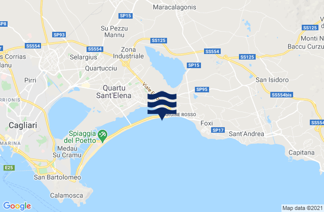 Mapa de mareas Sinnai, Italy