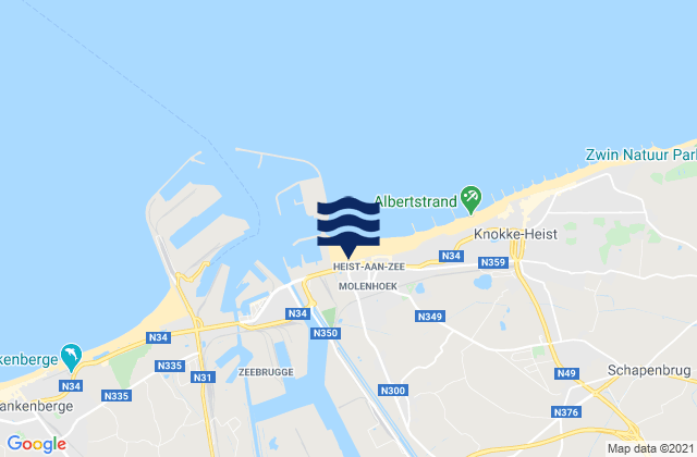 Mapa de mareas Sint-Kruis, Belgium