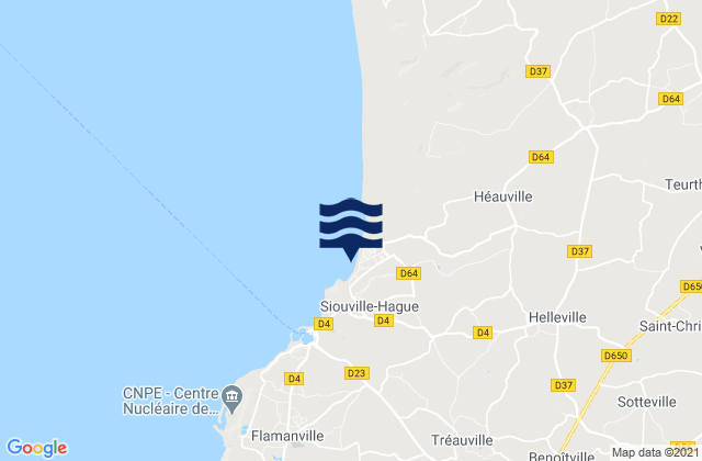 Mapa de mareas Siouville, France