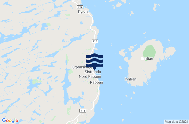 Mapa de mareas Sistranda, Norway