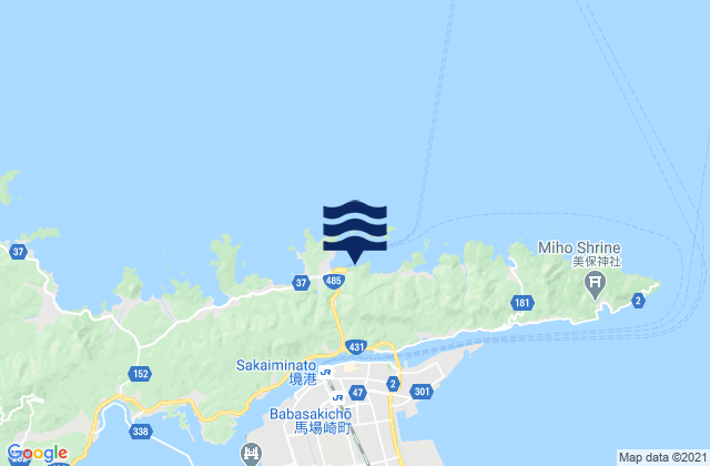 Mapa de mareas Sitirui, Japan