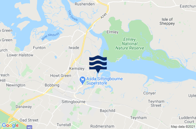 Mapa de mareas Sittingbourne, United Kingdom