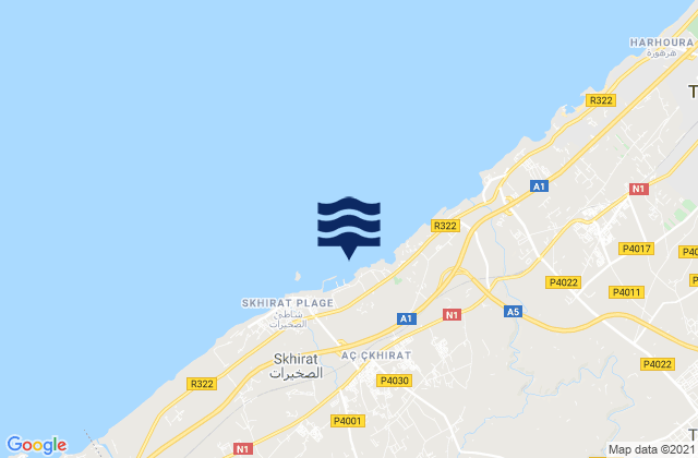 Mapa de mareas Skhirate, Morocco