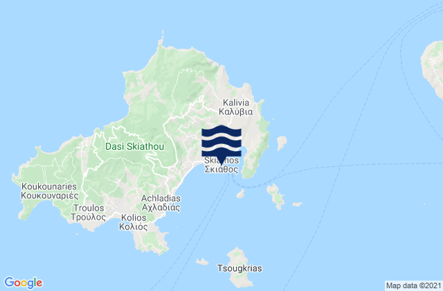 Mapa de mareas Skiáthos, Greece