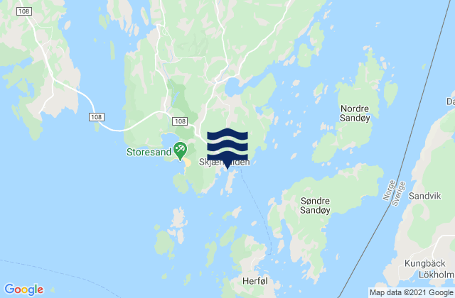 Mapa de mareas Skjærhalden, Norway