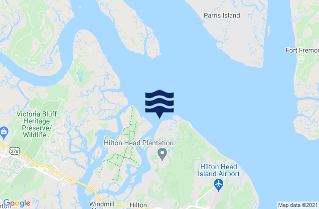Mapa de mareas Skull Creek (North Entrance Hilton Head Island), United States
