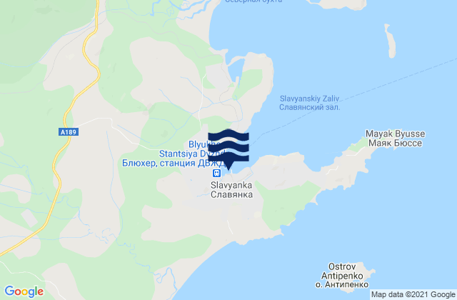 Mapa de mareas Slavyanka, Russia