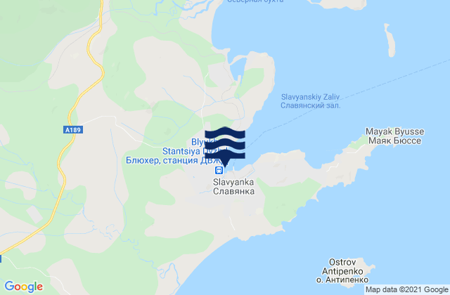 Mapa de mareas Slavyanski Bay, Russia