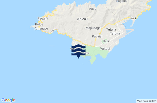 Mapa de mareas Sliding Rock, American Samoa