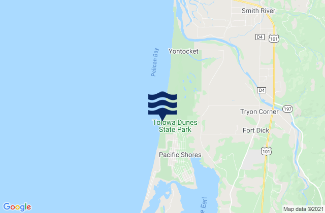 Mapa de mareas Smith River and Kellogg Rd, United States