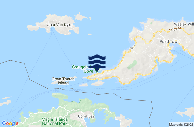 Mapa de mareas Smugglers cove, U.S. Virgin Islands