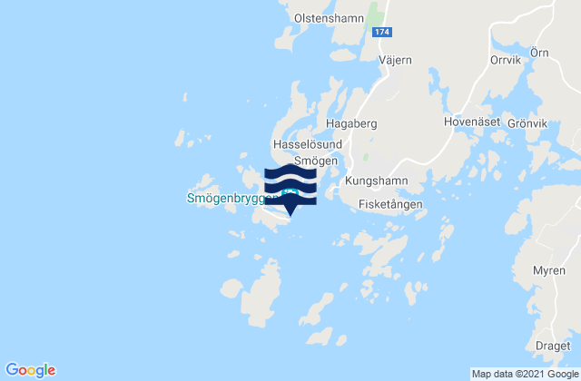 Mapa de mareas Smögen, Sweden