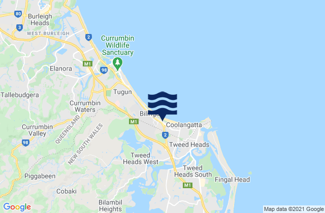 Mapa de mareas Snapper Rocks, Australia