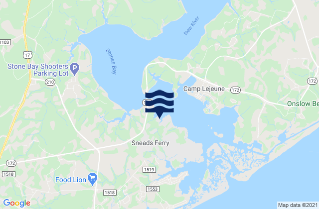 Mapa de mareas Sneads Ferry, United States