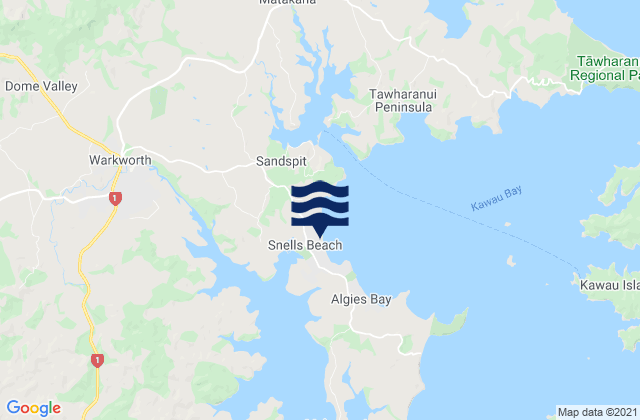 Mapa de mareas Snells Beach Auckland, New Zealand