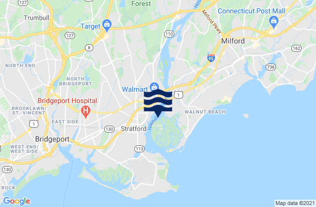 Mapa de mareas Sniffens Point (Stratford), United States