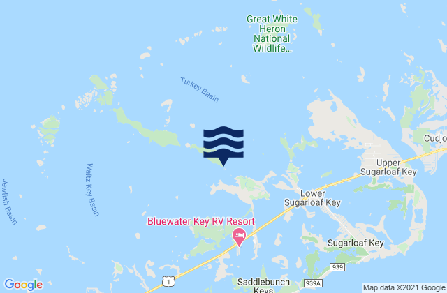 Mapa de mareas Snipe Keys Southeast End Inner Narrows, United States