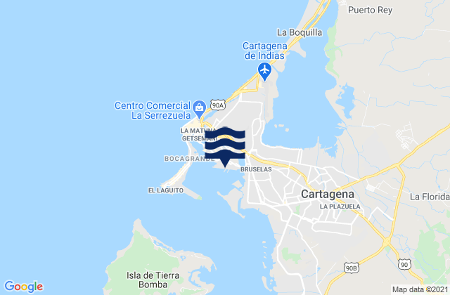 Mapa de mareas Sociedad Portuaria de Cartagena, Colombia