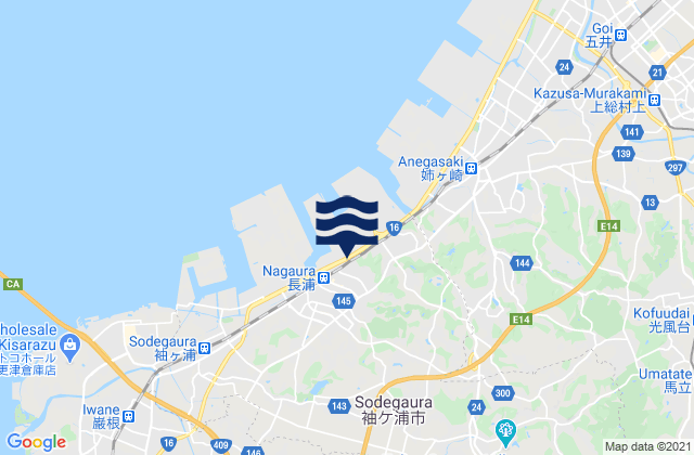 Mapa de mareas Sodegaura-shi, Japan