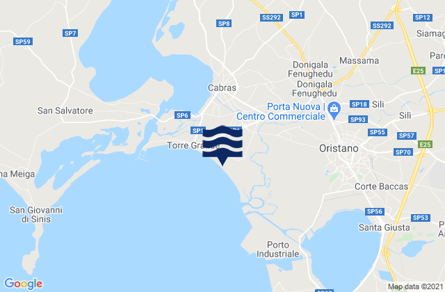 Mapa de mareas Solanas, Italy