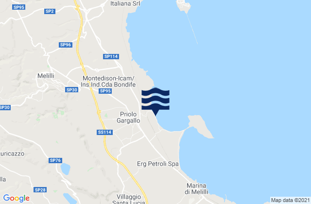 Mapa de mareas Solarino, Italy