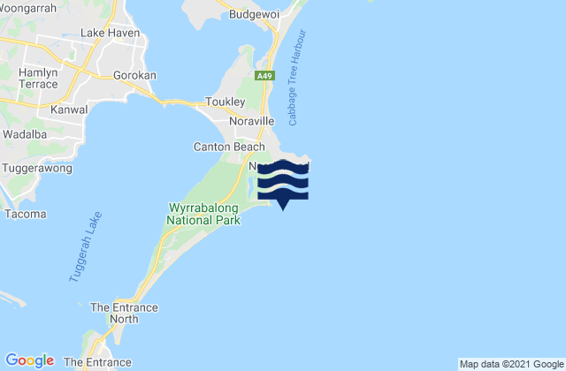 Mapa de mareas Soldiers Beach, Australia