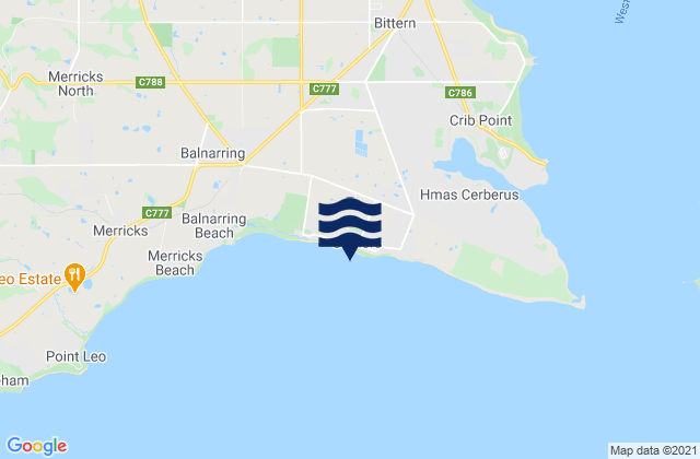 Mapa de mareas Somers Beach, Australia