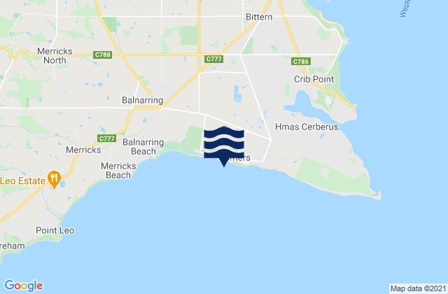 Mapa de mareas Somers, Australia